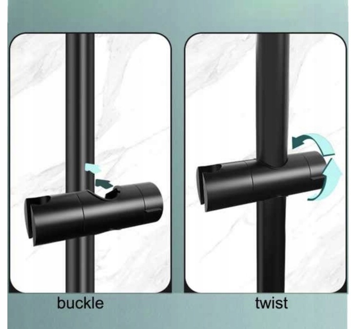 Uchwyt na słuchawkę do drążka prysznicowego M22-25 CZARNY