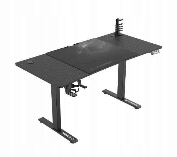 Biurko REGULOWANE (72 - 117) ELEKTRYCZNE gamingowe 140 cm + podkładka
