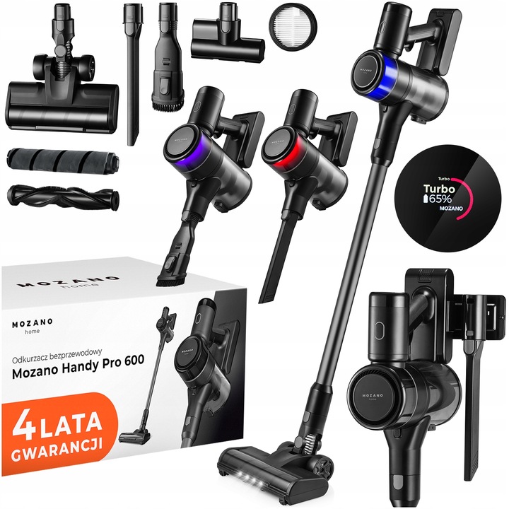 ODKURZACZ BEZPRZEWODOWY PIONOWY RĘCZNY 14w1 LED MOZANO HANDY PRO 600