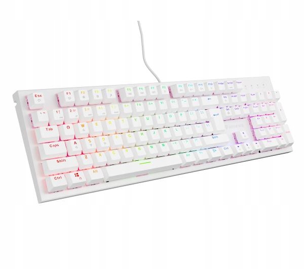 Klawiatura mechaniczna Genesis Thor 303 RGB Outemu Peach Silent Biała