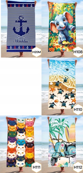 RĘCZNIK PLAŻOWY DUŻY KĄPIELOWY SUMMER RĘCZNIKI 100X180 XXL