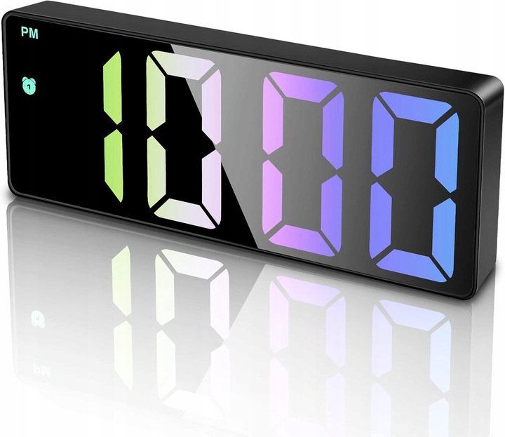 ZEGAR ZEGAREK ELEKTRONICZNY CYFROWY LCD PODŚWIETLANY TEMPERATURA