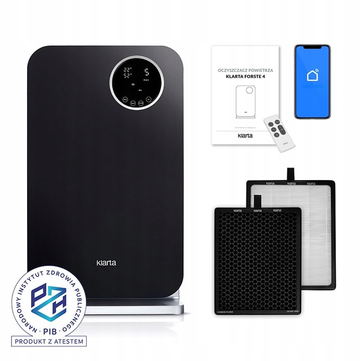 Oczyszczacz powietrza Klarta Forste 4 Black 40m² H13