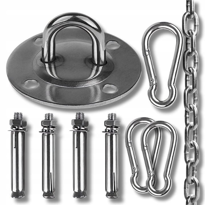 Akcesoria do mocowania huśtawek Uchwyt sufitowy +Karabińczyk +Łańcuch+Kotwy