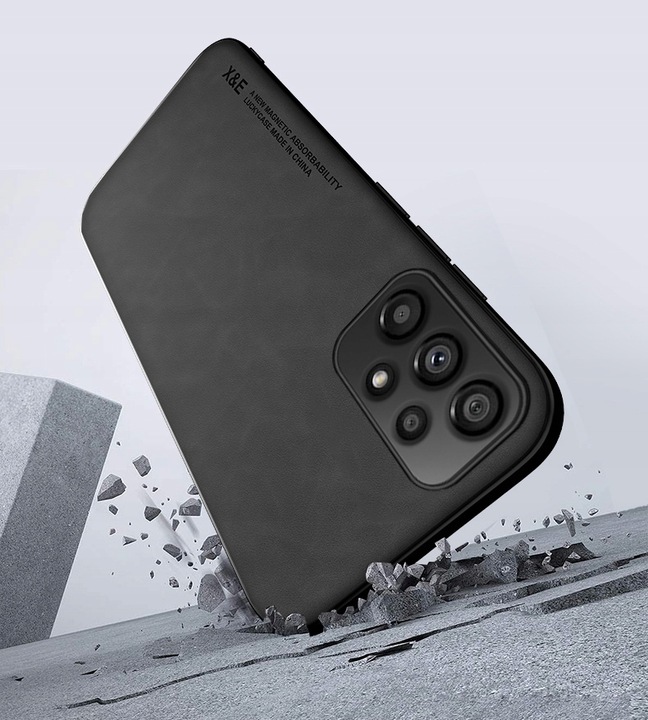 Etui Skórzane DO SAMSUNG GALAXY A52s A52 5G A52s 5G Case + Szkło Czarne