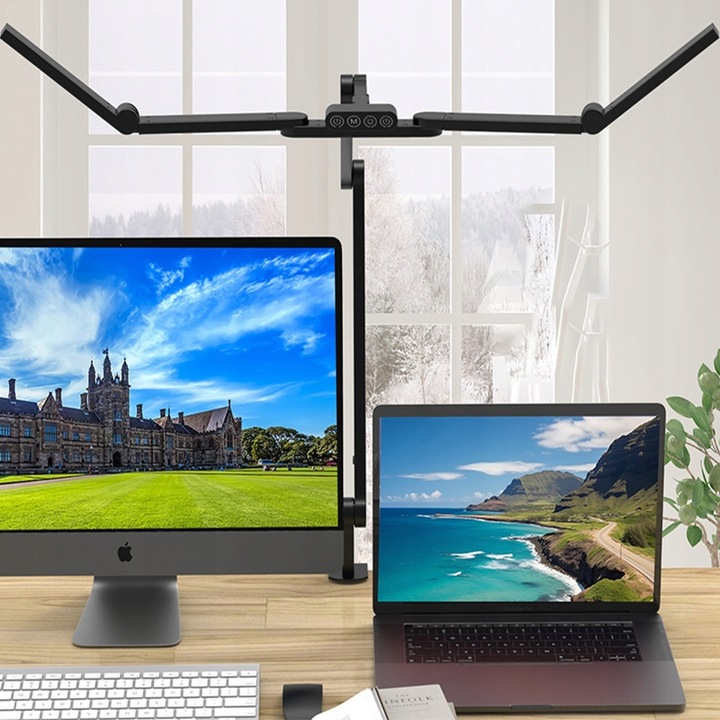 Lampa biurkowa kreślarska LED bezcieniowa z regulacją jasności barw