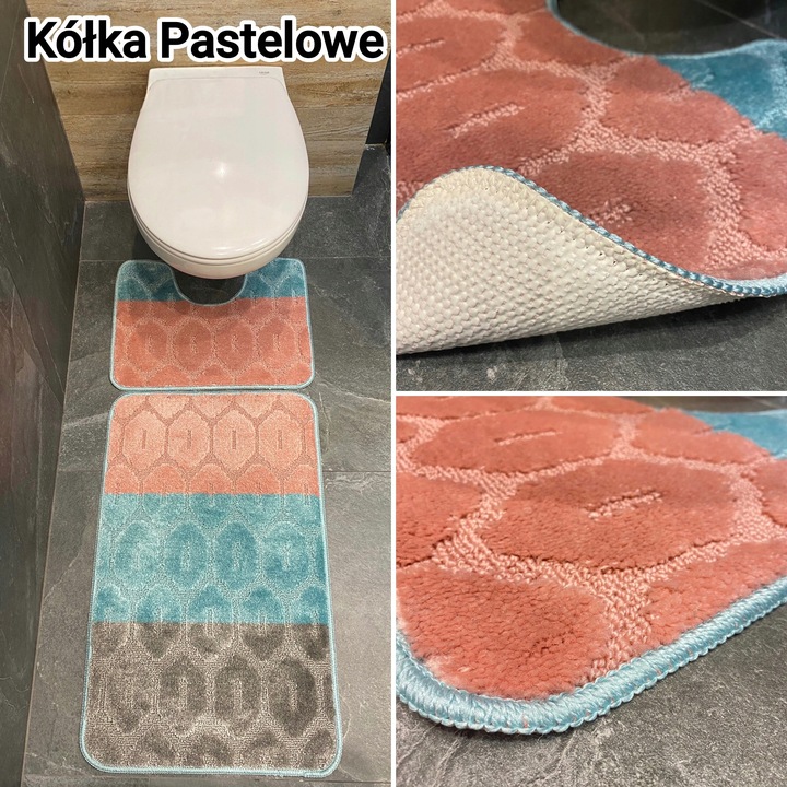 Komplet 2-częściowy dywanik łazienkowy podgumowany szybkoschnący mix wzorów