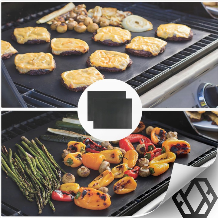 12x MATA DO GRILLA TEFLONOWA PODKŁADKA DO PIECZENIA TACKA WIELORAZOWA