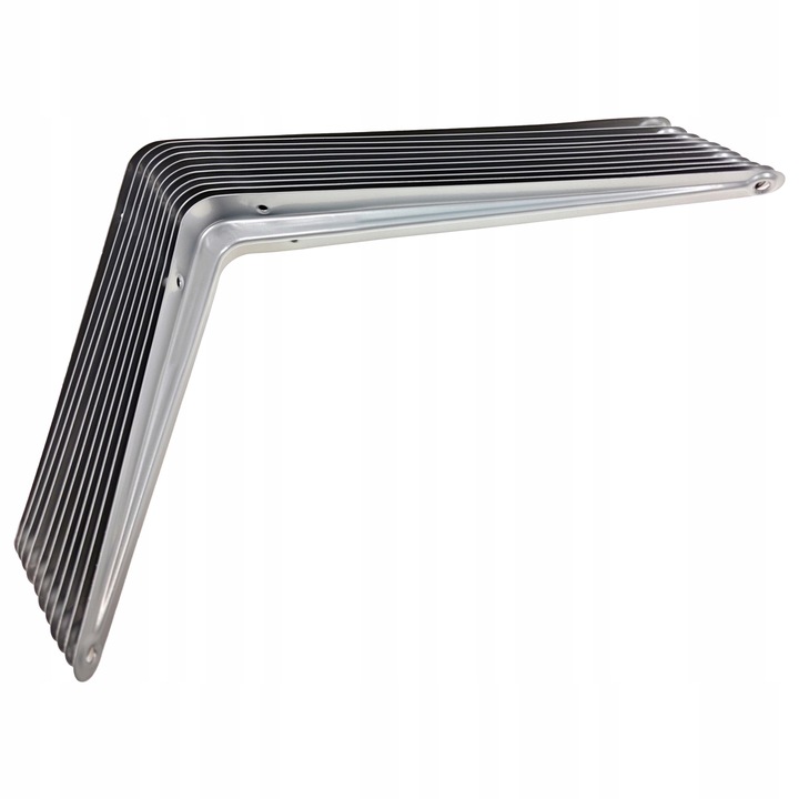 KĄTOWNIK WSPORNIK pod PÓŁKĘ PÓŁKI 250x200 mm SREBRNY SZARY zestaw, 10