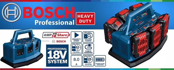 ŁADOWARKA BOSCH 6-stanowisk portów 18V GAL 18V6-80 1600A01U9L