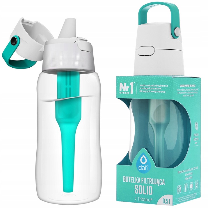 Butelka filtrująca Dafi SOLID 0,5 L TURKUSOWA / MIĘTOWA