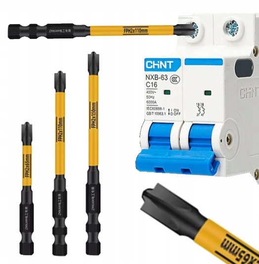 Super Bity Zestaw BITÓW Dla Elektryka Długie Udarowe Komplet FPH 3szt