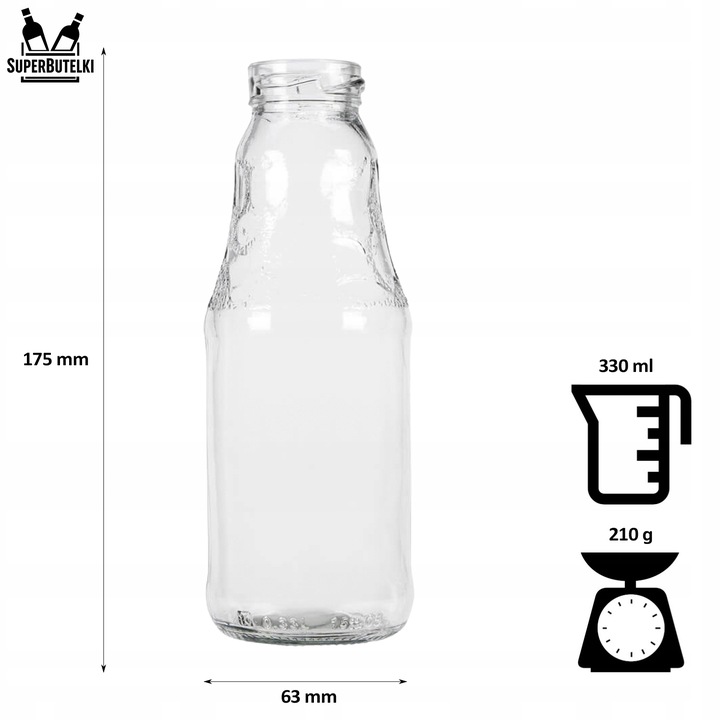 10x BUTELKA SZKLANA SOCZEK 330ml Z ZAKRĘTKĄ NA SOK BUTELKI NA SOKI + GRATIS