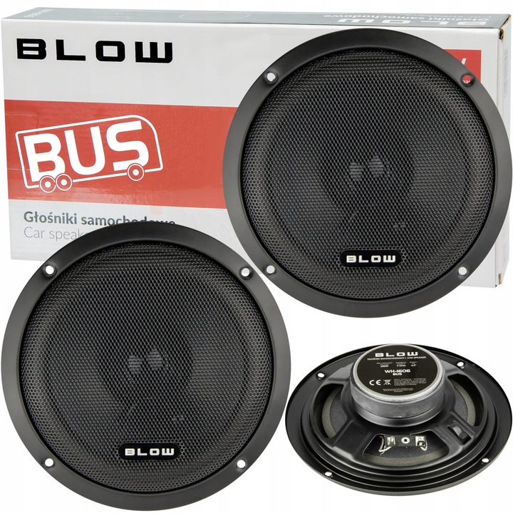 2x MOCNE GŁOŚNIKI SAMOCHODOWE 100W 6,5" 4Ohm 165mm 2 DROŻNE MASKOWNICE
