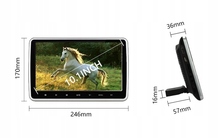 DVD NA ZAGŁÓWKI SAMOCHODOWE EKRANY 10'' USB SD GRY