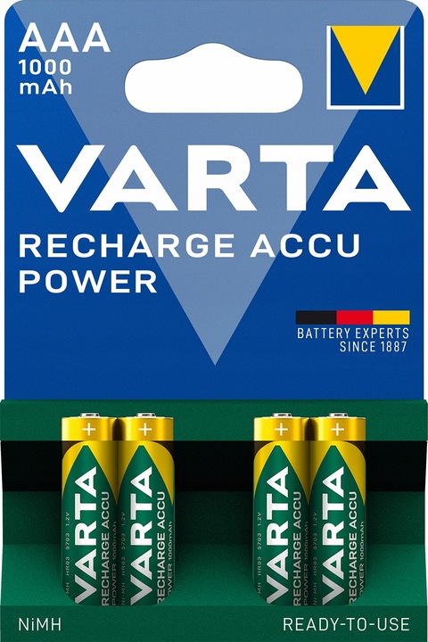 4x akumulatorki Varta Ready2use R03AAA NiMH1000mAh