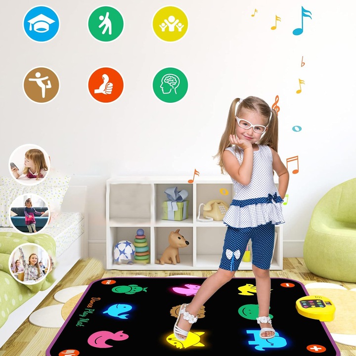 INTERAKTYWNA DUŻA MATA MUZYCZNA GRA MATA TANECZNA Z 5 TRYBAMI GRY