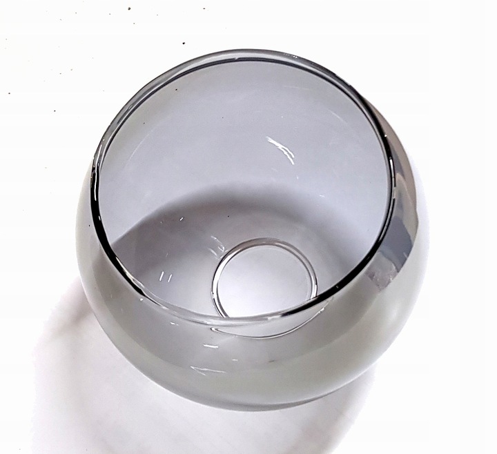 Klosz SZKLANY do lamp na E27 KULA dymna szara