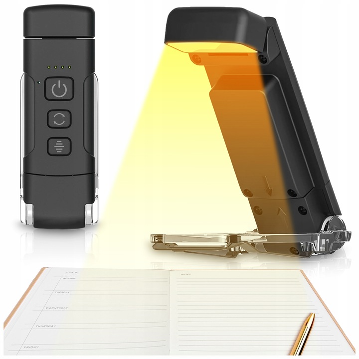 LAMPKA DO CZYTANIA KSIĄŻEK Z KLIPSEM LED USB NOCNA 9 LED + 5 MOCY + 3