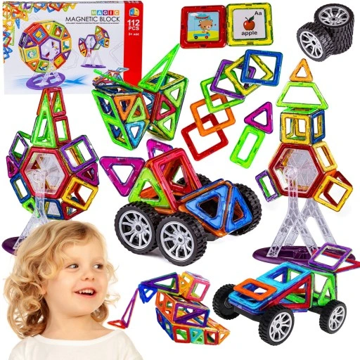 KLOCKI MAGNETYCZNE KONSTRUKCYJNE DUŻE PANELE 3D