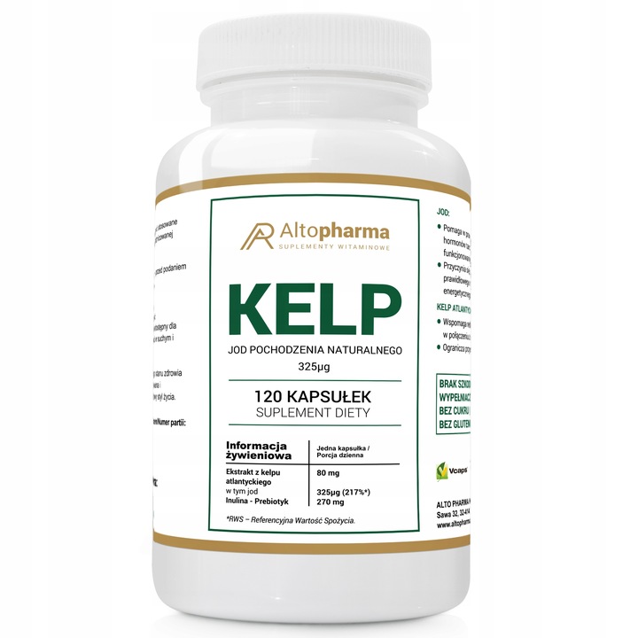 KELP JOD NATURALNY 325mcg +PREBIOTYK WEGE 120 KAPS