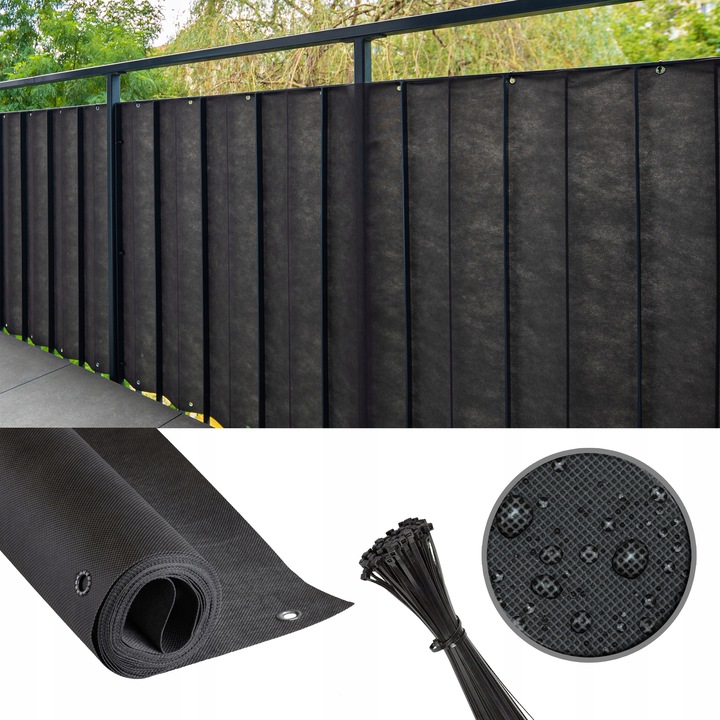 OSŁONA BALKONOWA NA WYMIAR WYS. 1M OSŁONA MATA NA BALKON + UV 98% +