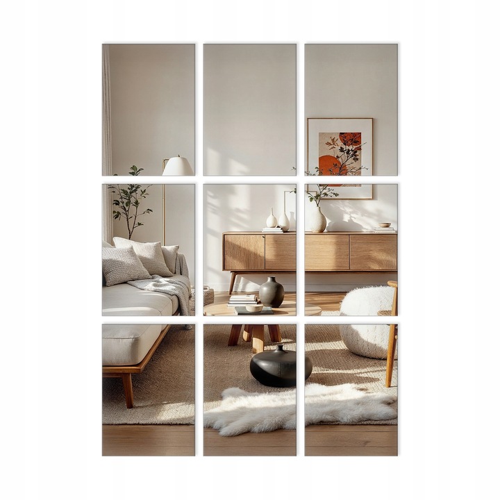 Lusterka do przyklejenia zestaw 9 szt. format A4 21x30