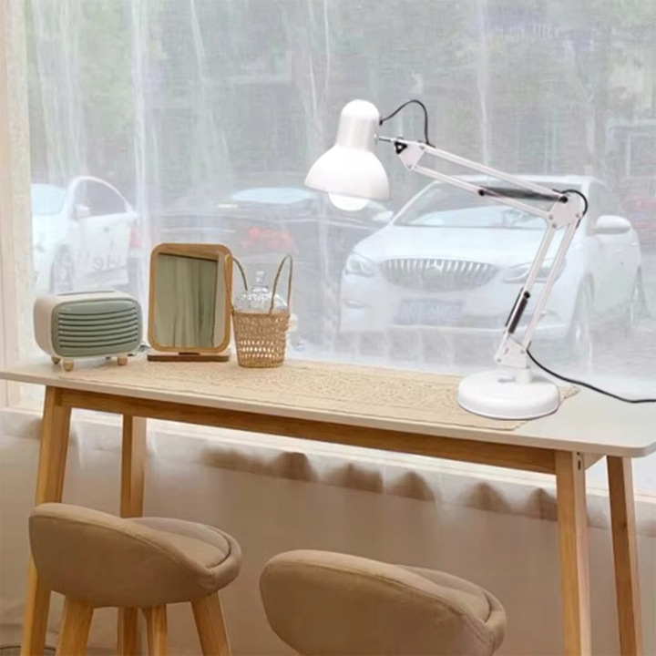 LAMPKA NOCNA KREŚLARSKA NA BIURKO BIURKOWA DO CZYTANIA KABEL 180CM E27