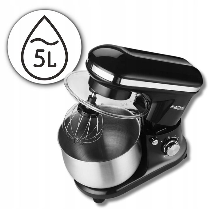 ROBOT PLANETARNY KUCHENNY MIKSER Z MISĄ WIELOFUNKCYJNY MOCNY CZARNY