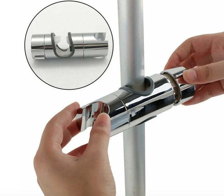 Uchwyt na słuchawkę do drążka prysznicowego m22/25 uniwersalny chrom