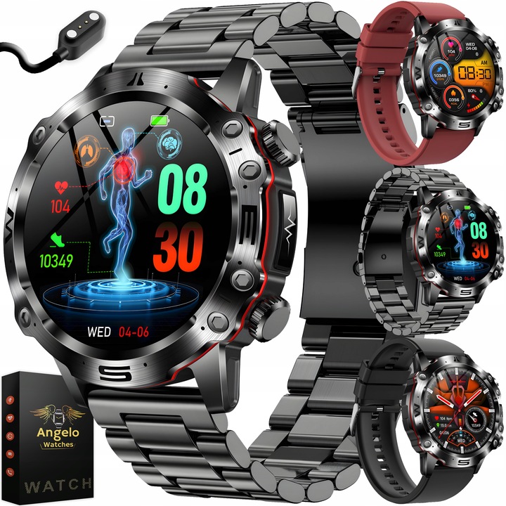 SMARTWATCH ZEGAREK MĘSKI KARDIOWATCH POMIAR GLUKOZY CUKRU EKG MENU POLSKIE