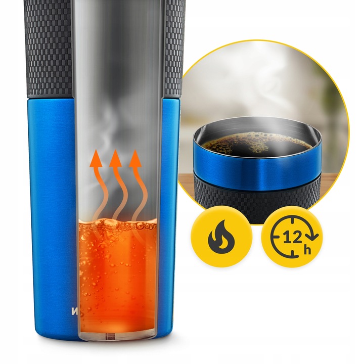 KUBEK TERMICZNY TERMOS NA KAWĘ HERBATĘ GORĄCY NAPÓJ SZCZELNY PODRÓŻNY 450ML