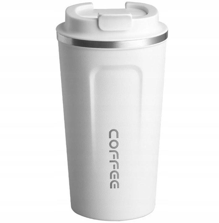 KUBEK TERMICZNY KAWA HERBATA COFFEE TERMOS SZCZELNY 510ML BIAŁY AG369D