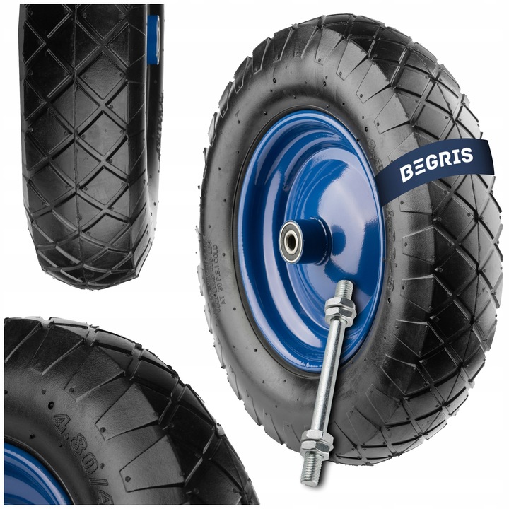 KOŁO KÓŁKO DO TACZKI TACZEK 4.00-8 400-8 400x8 4PR MOCNE Z DĘTKĄ