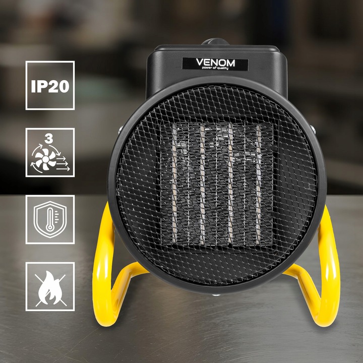 NAGRZEWNICA ELEKTRYCZNA GRZEJNIK 2000W CERAMICZNA FARELKA TERMOSTAT