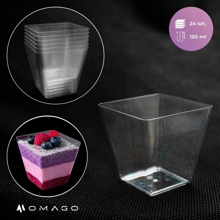 POJEMNIK NA ŻYWNOŚĆ PUCHARKI do DESERÓW na DESERY na DESERKI ŁYŻECZKI