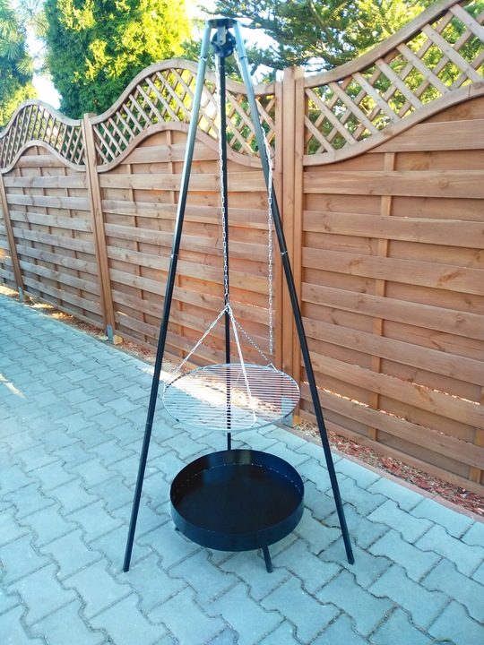 GRILL OGRODOWY WISZĄCY TRÓJNÓG PALENISKO WĘGLOWY 5