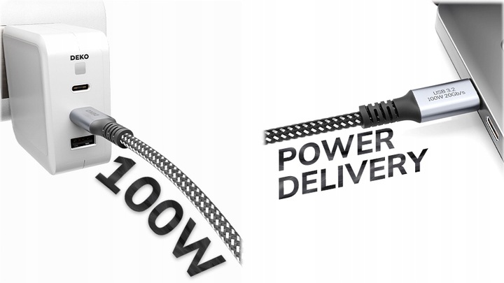 KABEL USB C SZYBKIE ŁADOWANIE 100W USB Typ C 3.2 DO APPLE Thunderbolt 2M