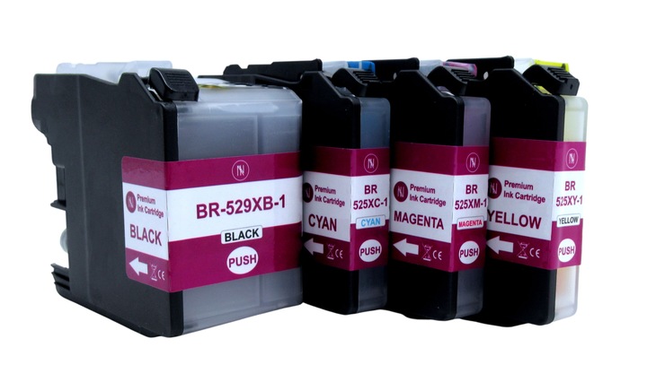 LC529 LC525 XL - 4x TUSZE do DRUKARKI BROTHER DCP-J105 DCP J105 DCP J100