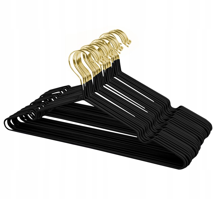 WIESZAKI NA UBRANIA UBRANIOWE WIESZAK DO SZAFY ODZIEŻOWE ZŁOTE 20 SZT