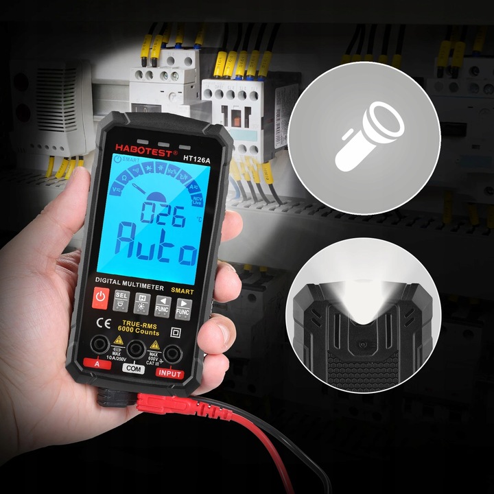 CYFROWY MULTIMETR UNIWERSALNY NCV RMS LIVE TEST TERMOPARA TEMP.