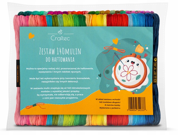 Muliny mulina zestaw mulin do haftowania wyszywania 140 szt. nici do haftu