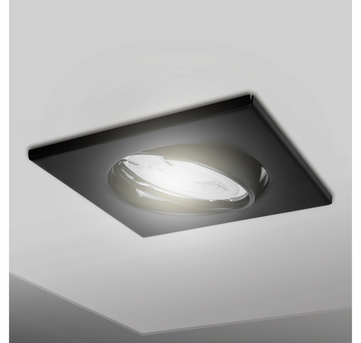 6x oprawa halogenowa sufitowa RUCHOMA kwadrat + LED GU10 5,5W