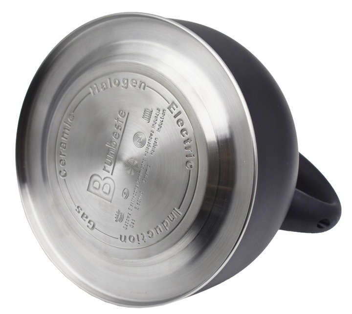 CZAJNIK INDUKCJA GAZ Z GWIZDKIEM TRADYCYJNY CZARNY MATOWY POJEMNY 2,5 L