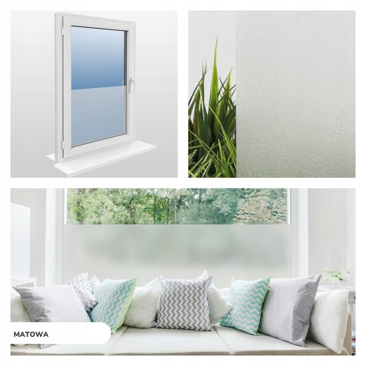 FOLIA OKIENNA STATYCZNA 60x100 MLECZNA KWIATY PASY WZORY OKLEINA