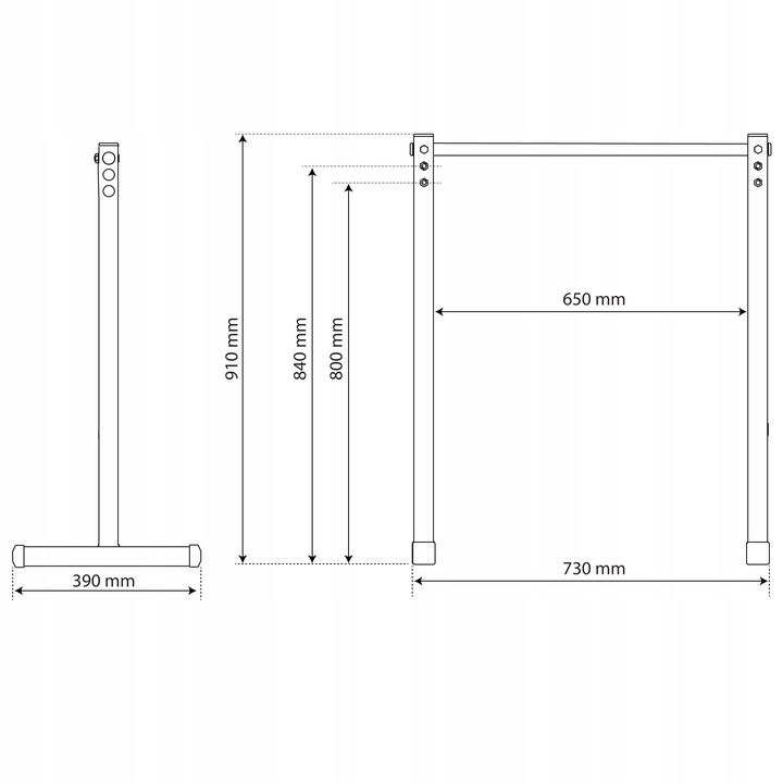 Poręcze treningowe stacjonarne wielofunkcyjne UCHWYT ćwiczeń POMPEK DIPÓW