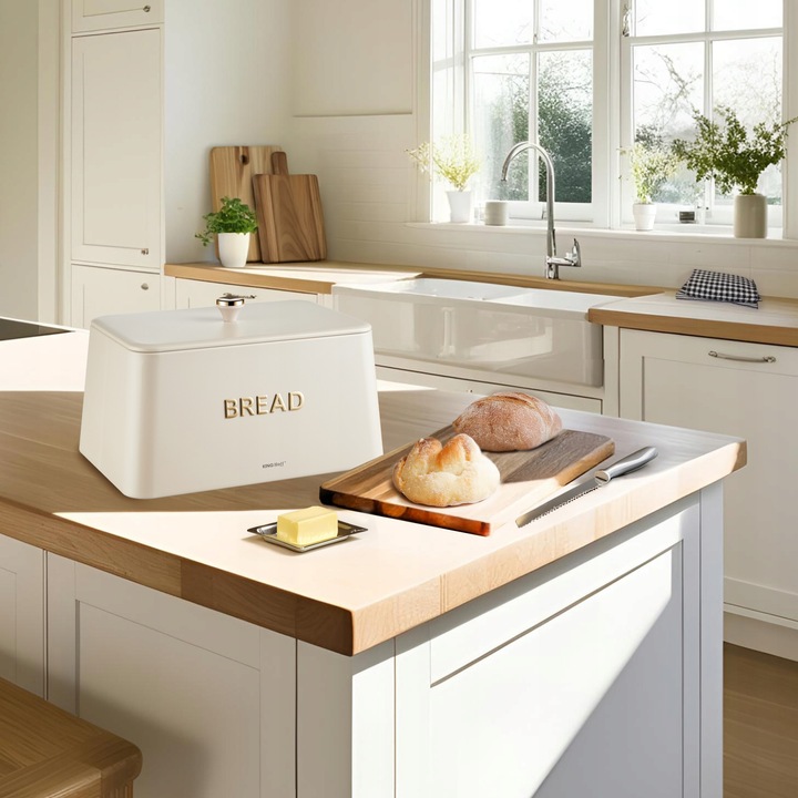 Chlebak KING Hoff KH-1950 kremowy metalowy elegancki design Pieczywo