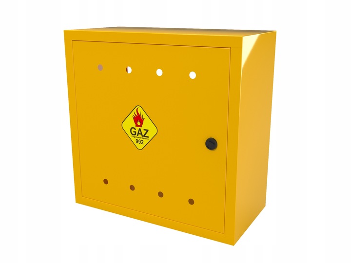 SKRZYNKA GAZOWA 60x60x25 SZAFKA STANDARD NA ZAWÓR GAZ KOLOR ŻÓŁTY