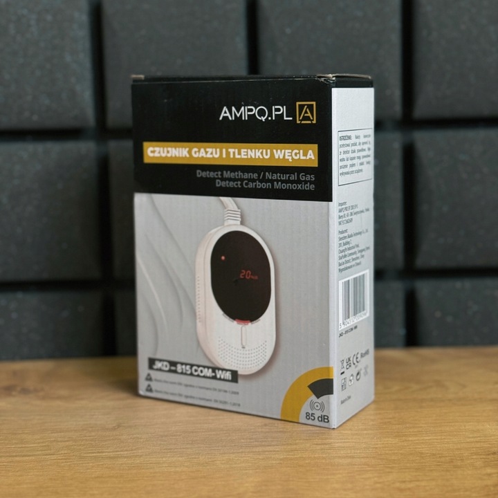 Czujnik Detektor Tlenku Węgla Czadu Gazu CERTYFIKOWANY LCD z WIFI