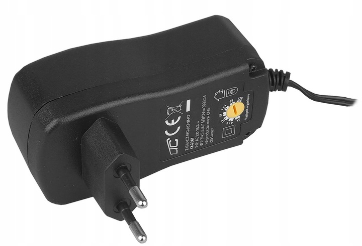 ZASILACZ UNIWERSALNY REGULOWANY DC 3-12V MOCNY 2.5A 30W 6 WTYKÓW